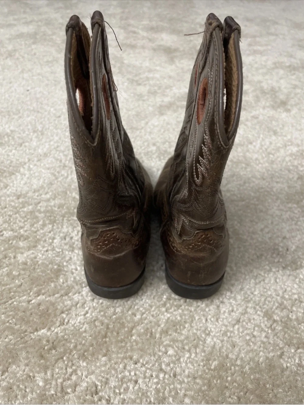 Ariat Heritage Roughstock Brown Leather Western Cowboy Boots Toddler Size 9